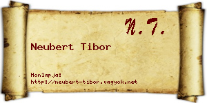 Neubert Tibor névjegykártya